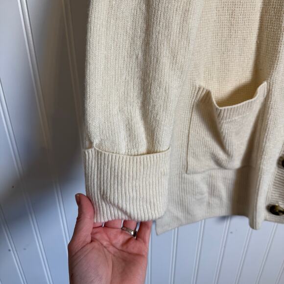 Madewell Asherton Waffle Cardigan Cream Sweater Wool Alpaca Blend Women’s XS - Picture 10 of 10